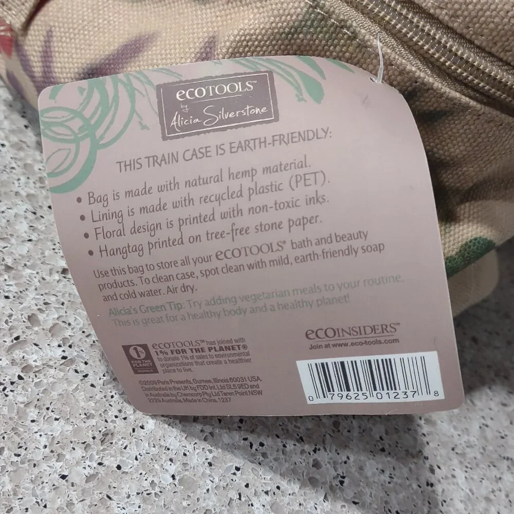 New With Tags Eco Tools by Alicia Silverstone Train Makeup Case